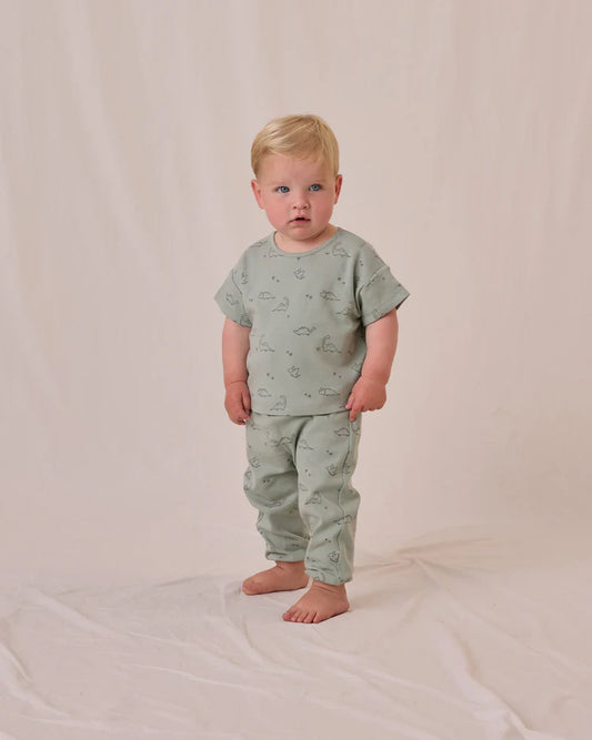 Quincy Mae Jersey Tee and Pant Set Dino Sage