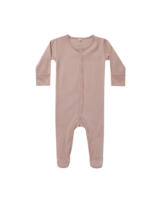 Quincy Mae Full Snap Footie Mauve
