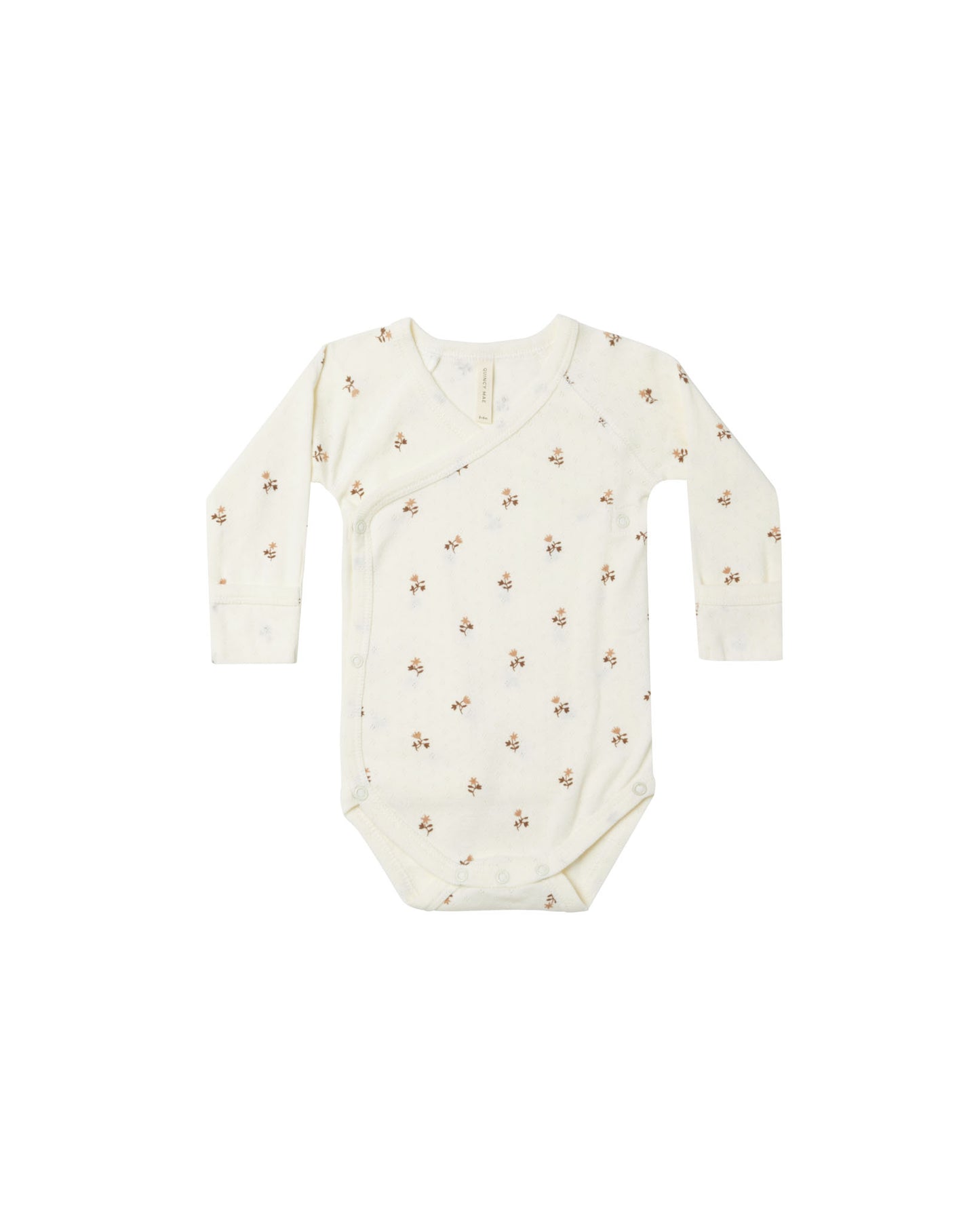 Quincy Mae Side-Snap Bodysuit Rose Fleur