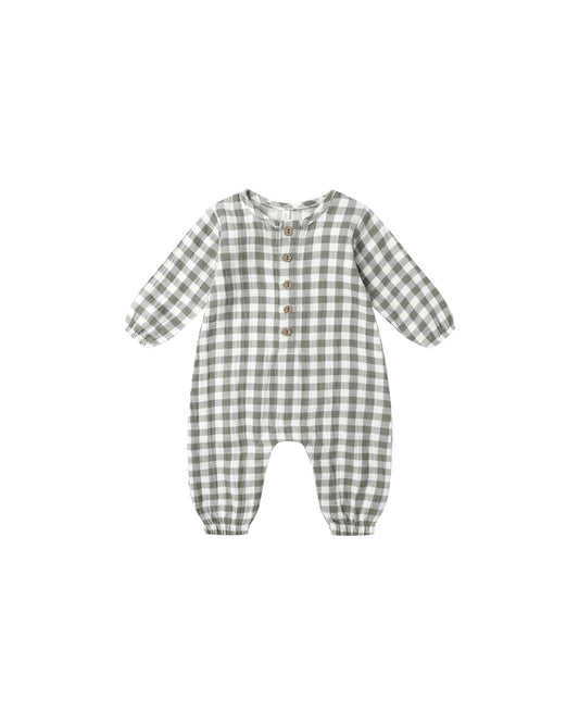 Quincy Mae Woven Jumpsuit Forest Check