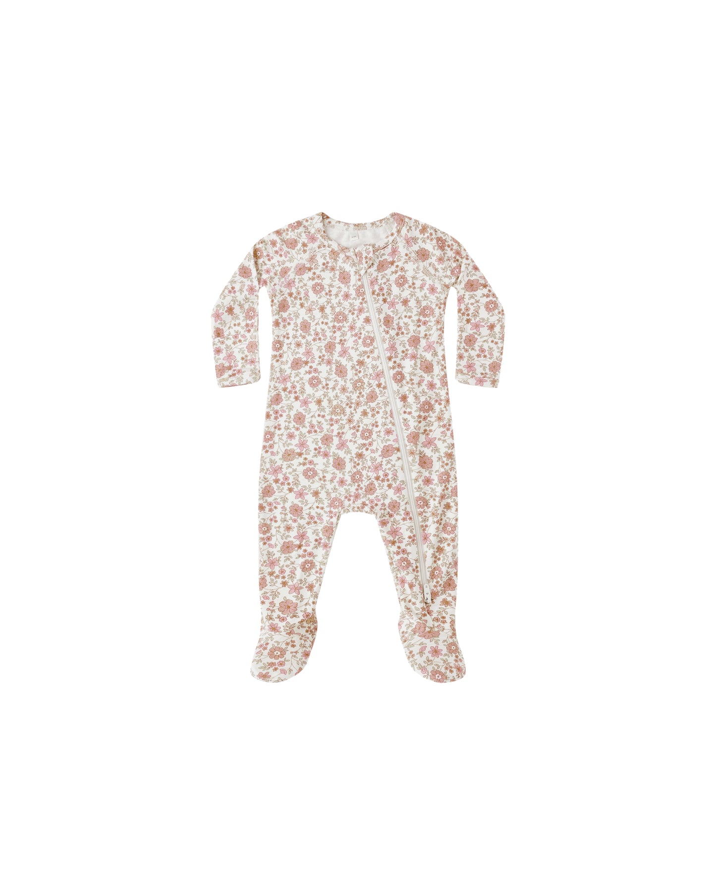 Quincy Mae Bamboo Zip Footie Bloom