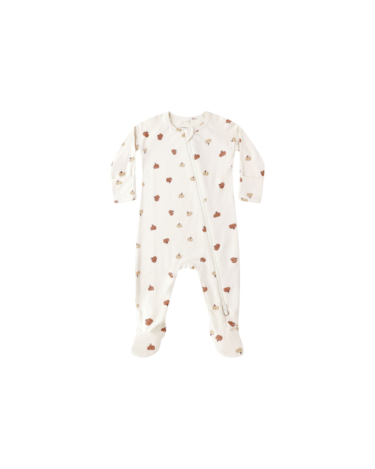 Quincy Mae Bamboo Zip Footie Pumpkins