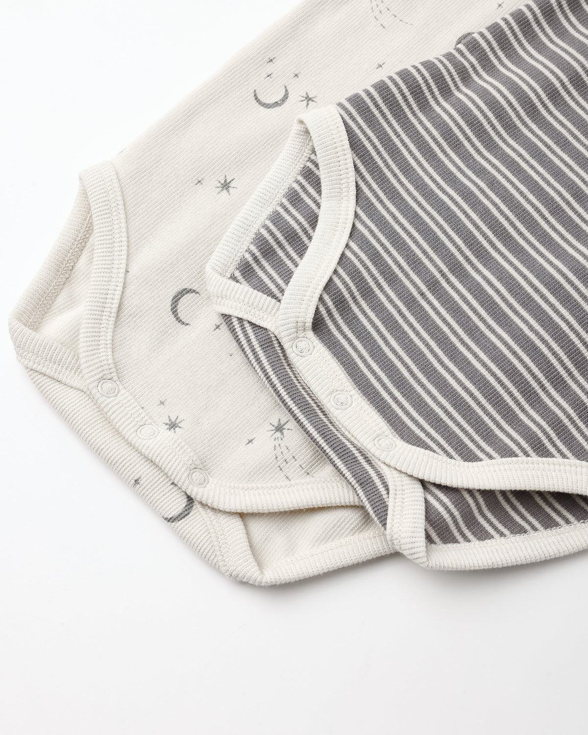 Quincy Mae Ribbed Bodysuit 2 Pack Slate Microstripe / Celestial