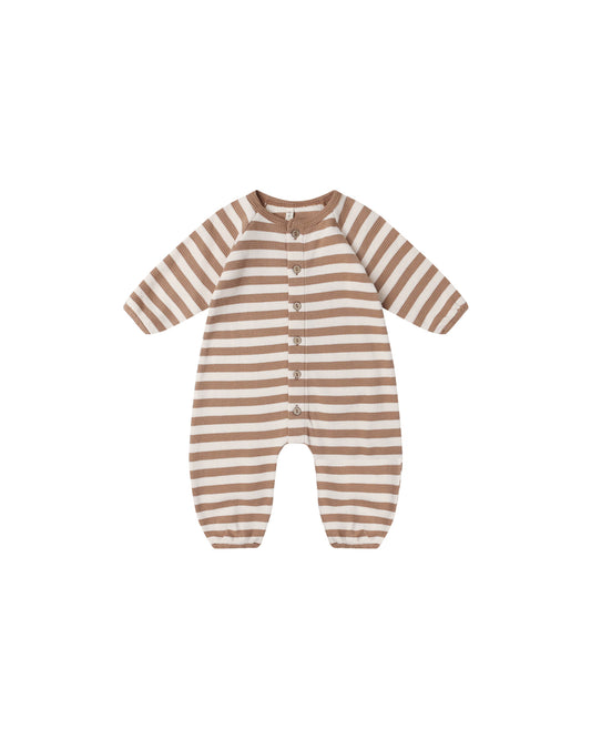 Quincy Mae Waffle Long Sleeve Jumpsuit Harvest Stripe
