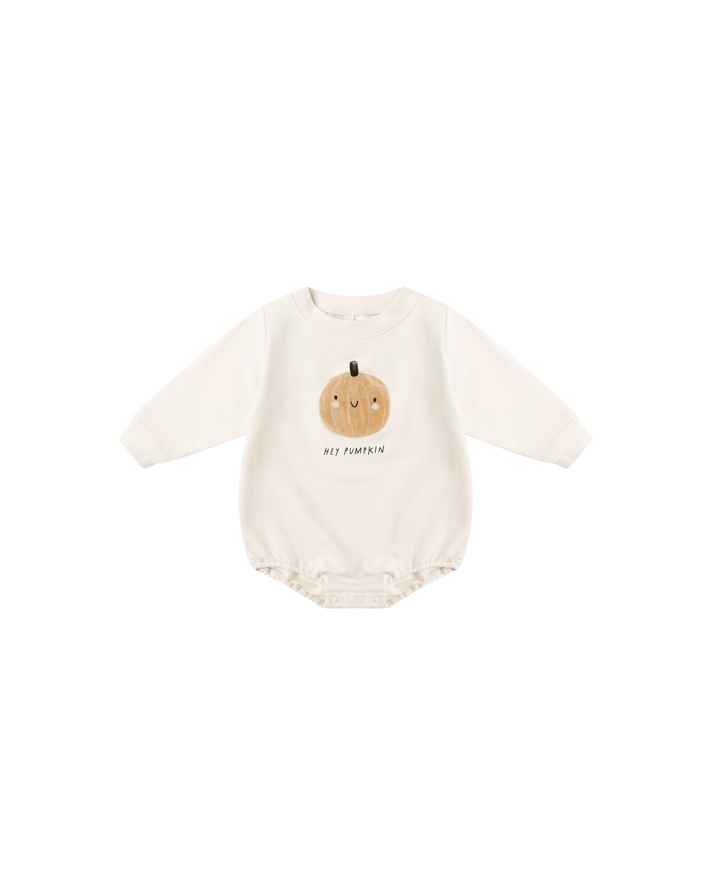 Quincy Mae Crewneck Bubble Romper Pumpkin