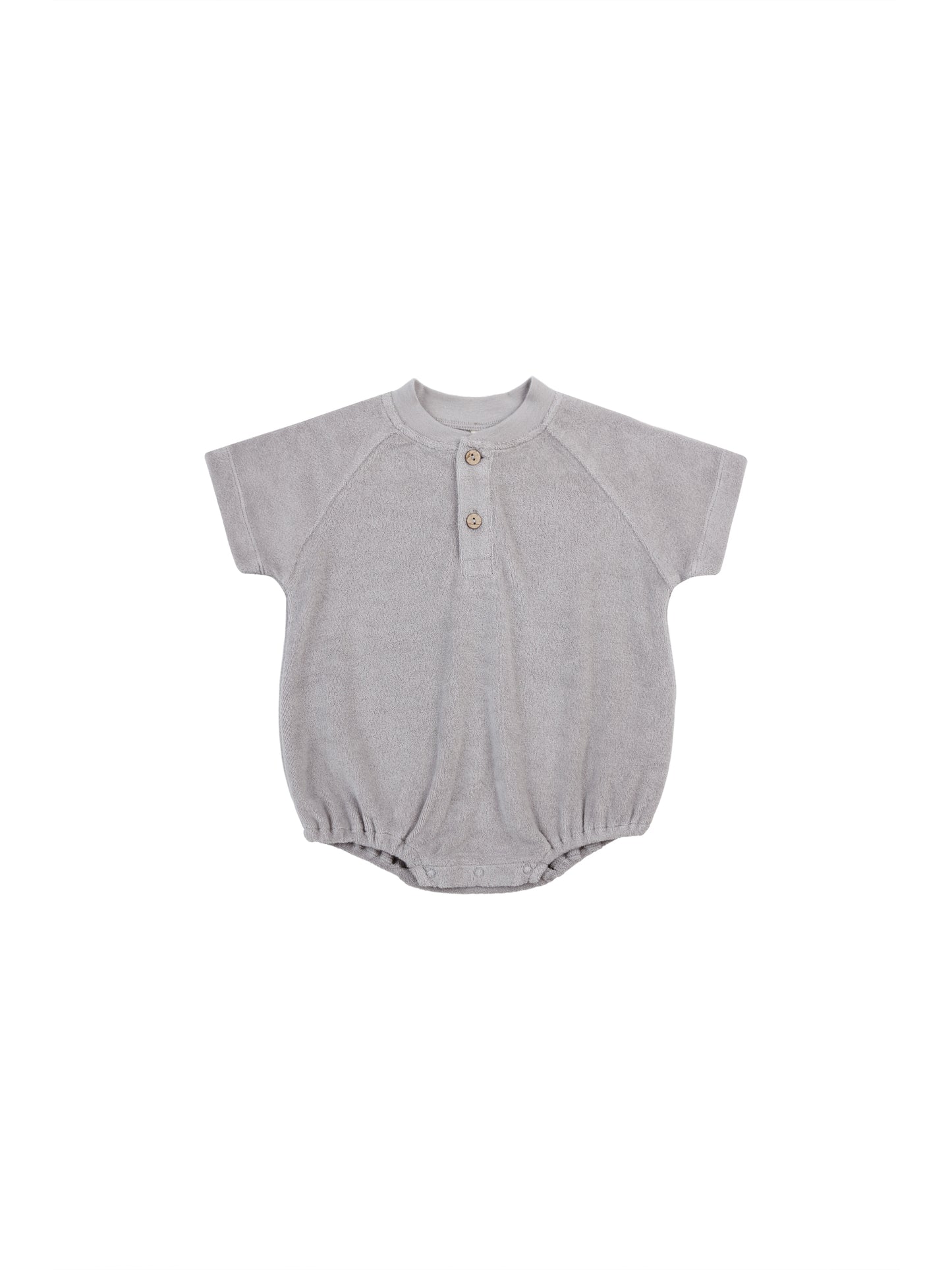 Quincy Mae Terry Henley Romper Periwinkle