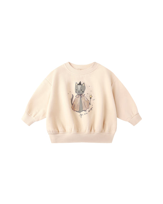 Quincy Mae Relaxed Fleece Sweatshirt Magic Cat
