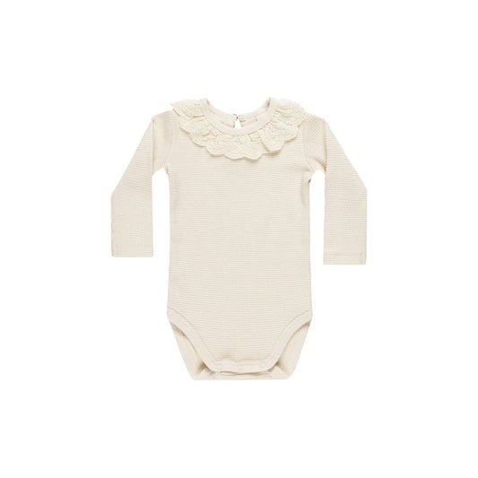 Quincy Mae Ruffle Collar Bodysuit - Natural