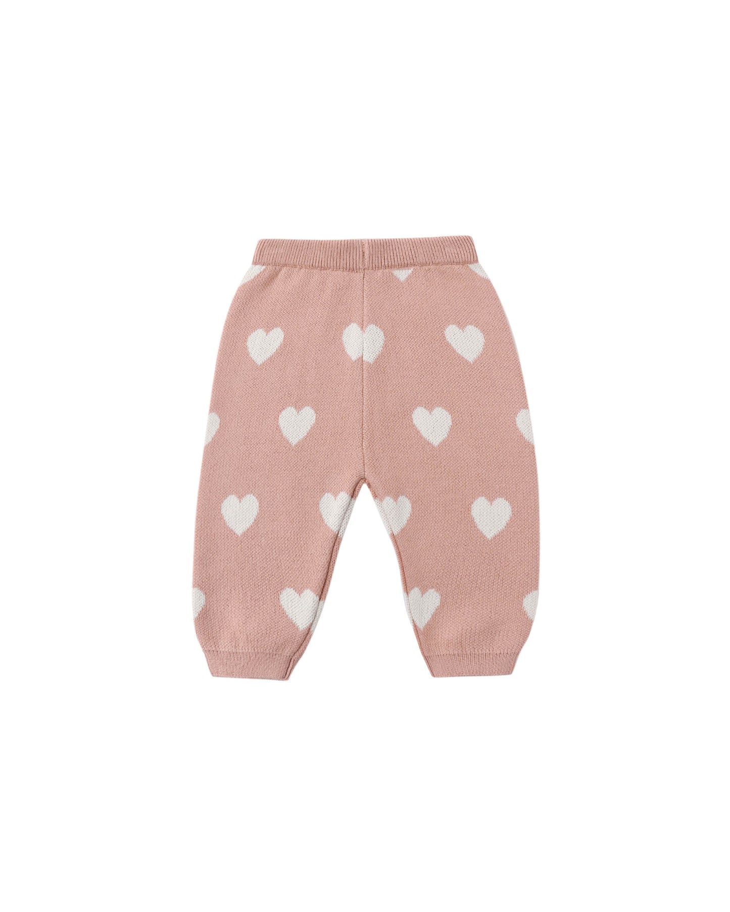 Quincy Mae Heart Knit Pants Pink
