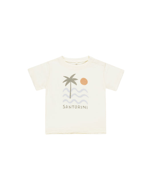 Rylee + Cru Raw Edge Tee Santorini
