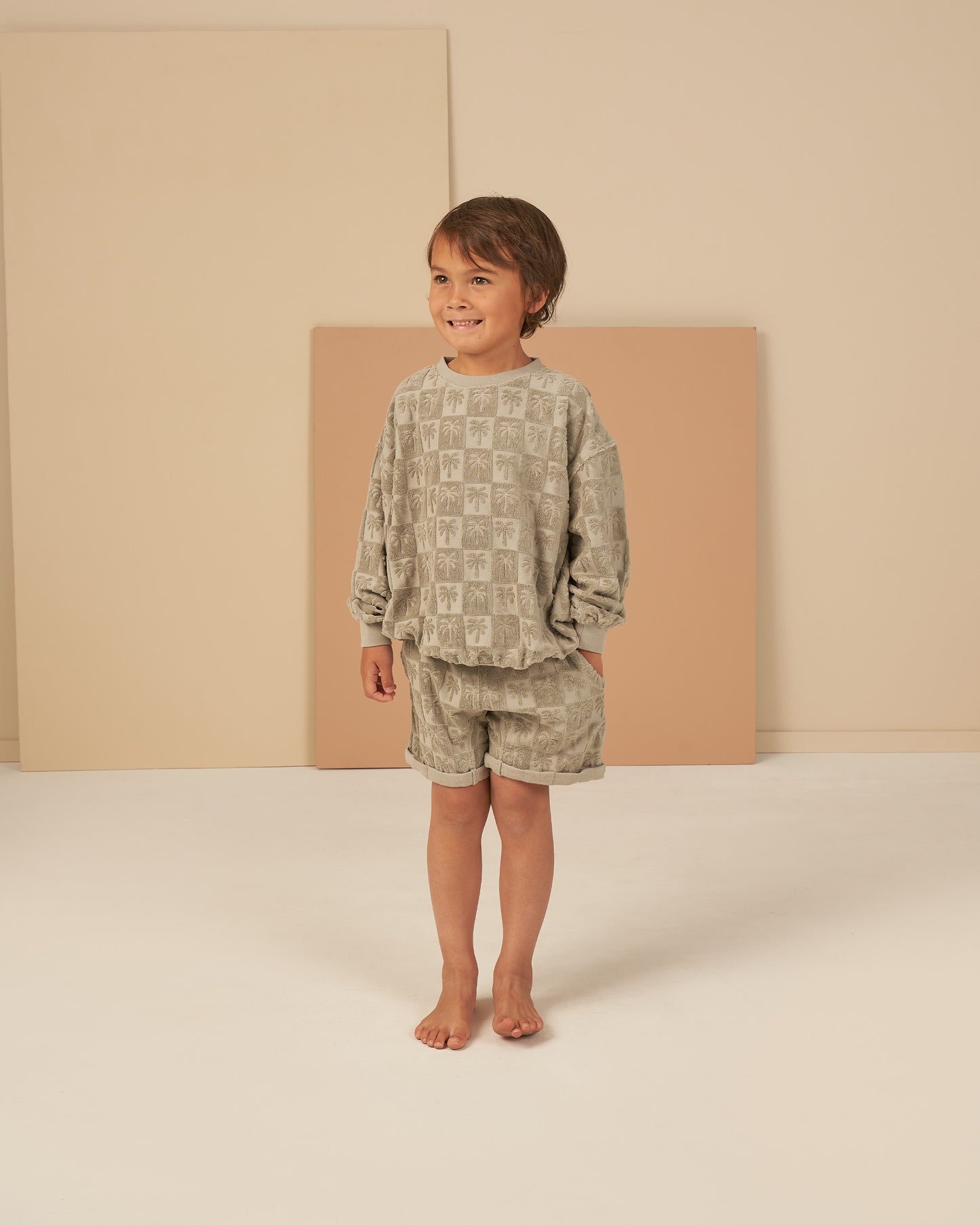 Rylee + Cru Sweatshirt Palm Check