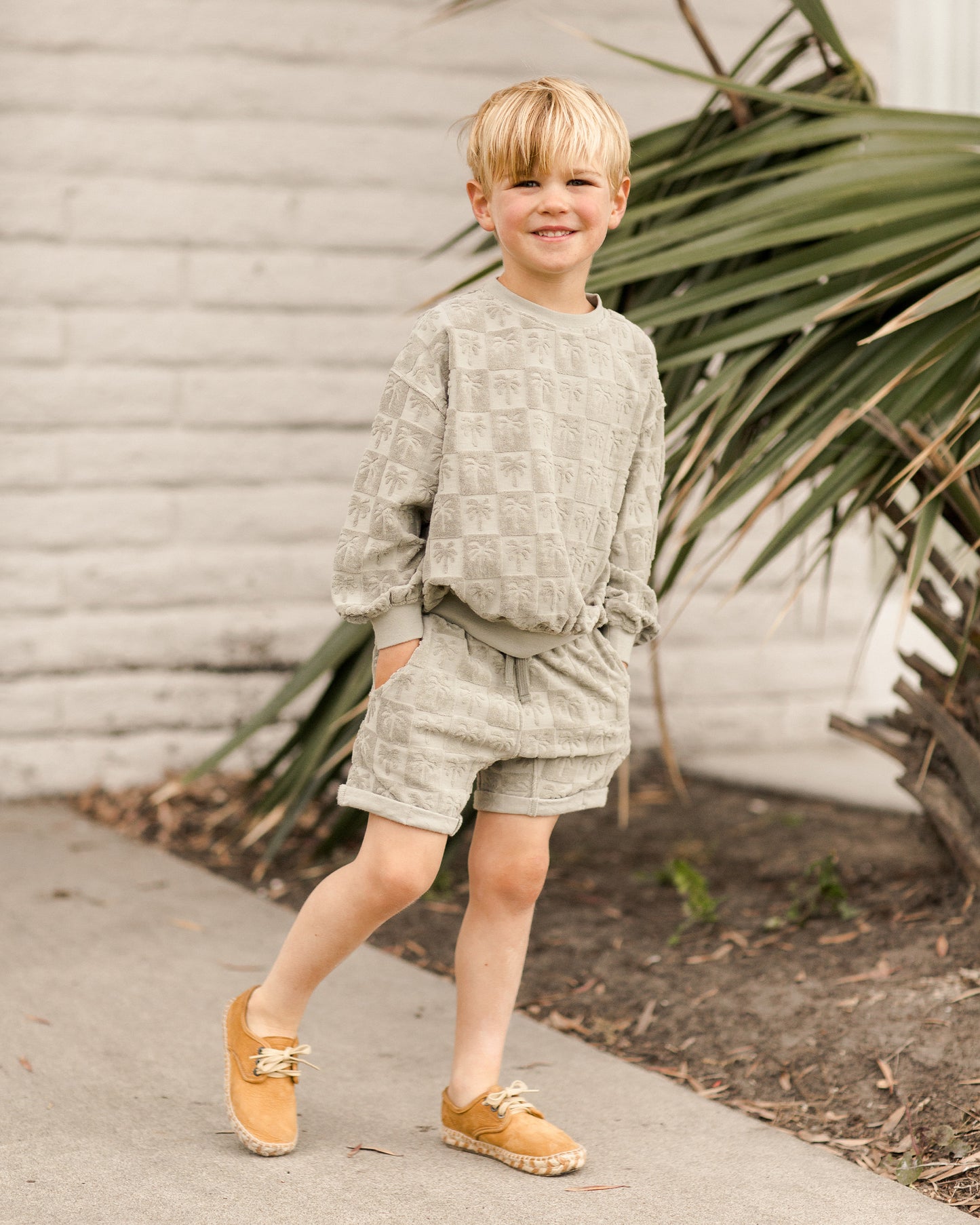 Rylee + Cru Sweatshirt Palm Check