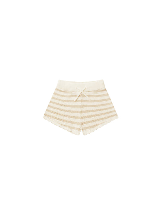 Rylee + Cru Knit Shorts Sand Stripe