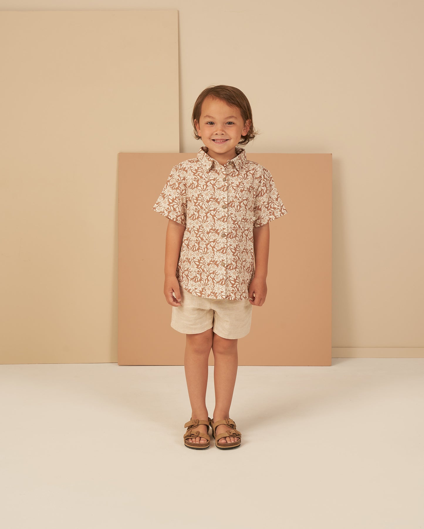 Rylee + Cru Collared Short Sleeve Shirt Plumeria