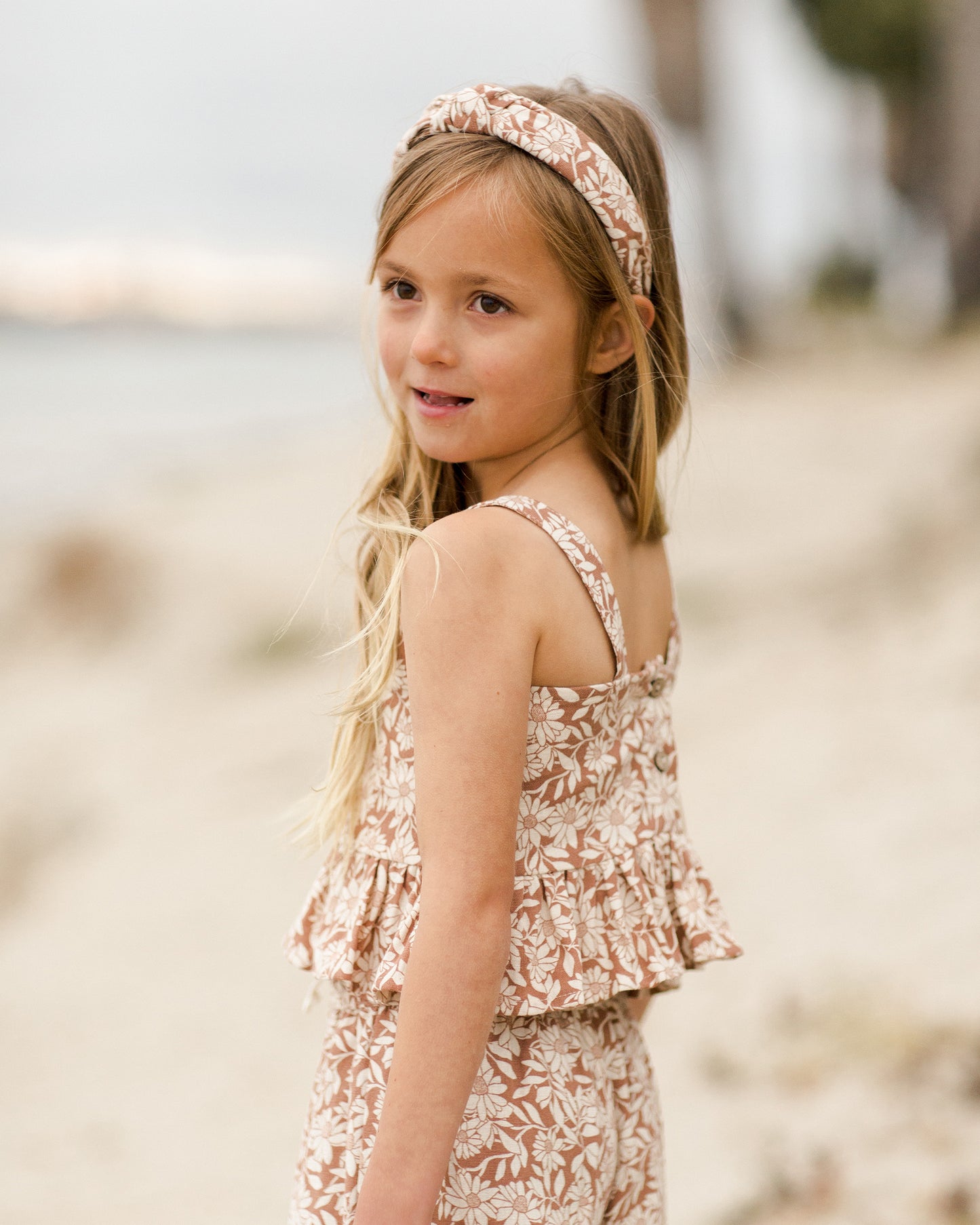 Rylee + Cru Cropped Peplum Tank Plumeria