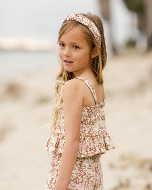 Rylee + Cru Cropped Peplum Tank Plumeria