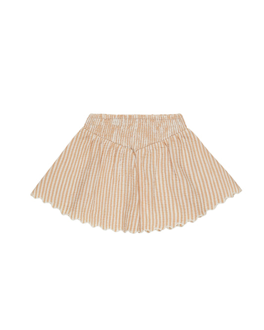 Rylee + Cru Smocked V Mini Skirt Grapefruit