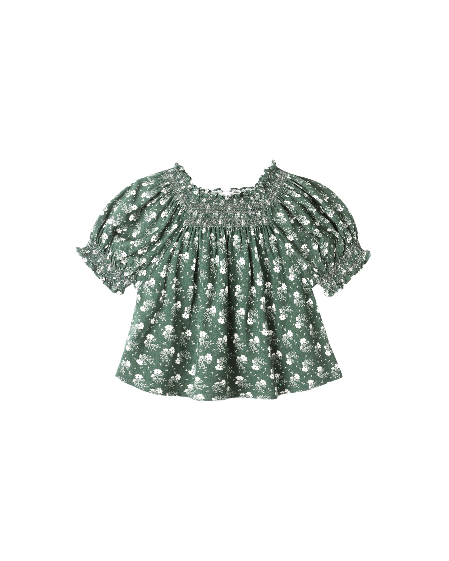 Rylee + Cru Ada Blouse Green Ditsy