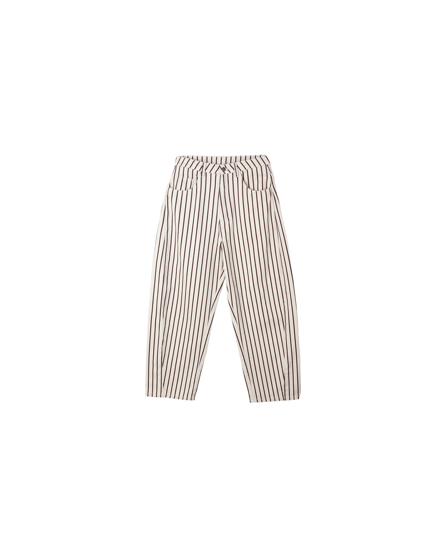 Rylee + Cru Barrel Pant Burgundy Pinstripe