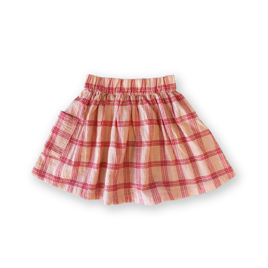 Grown Tomato Cotton Check Skirt
