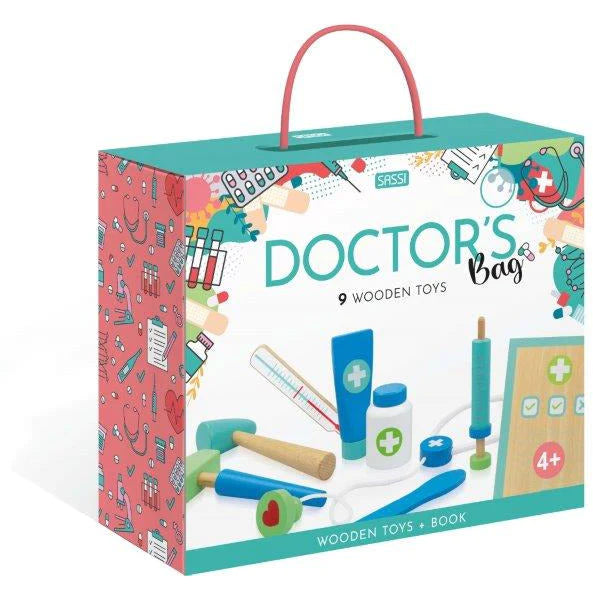 Sassi Wooden 10 Piece Doctor's Bag Set