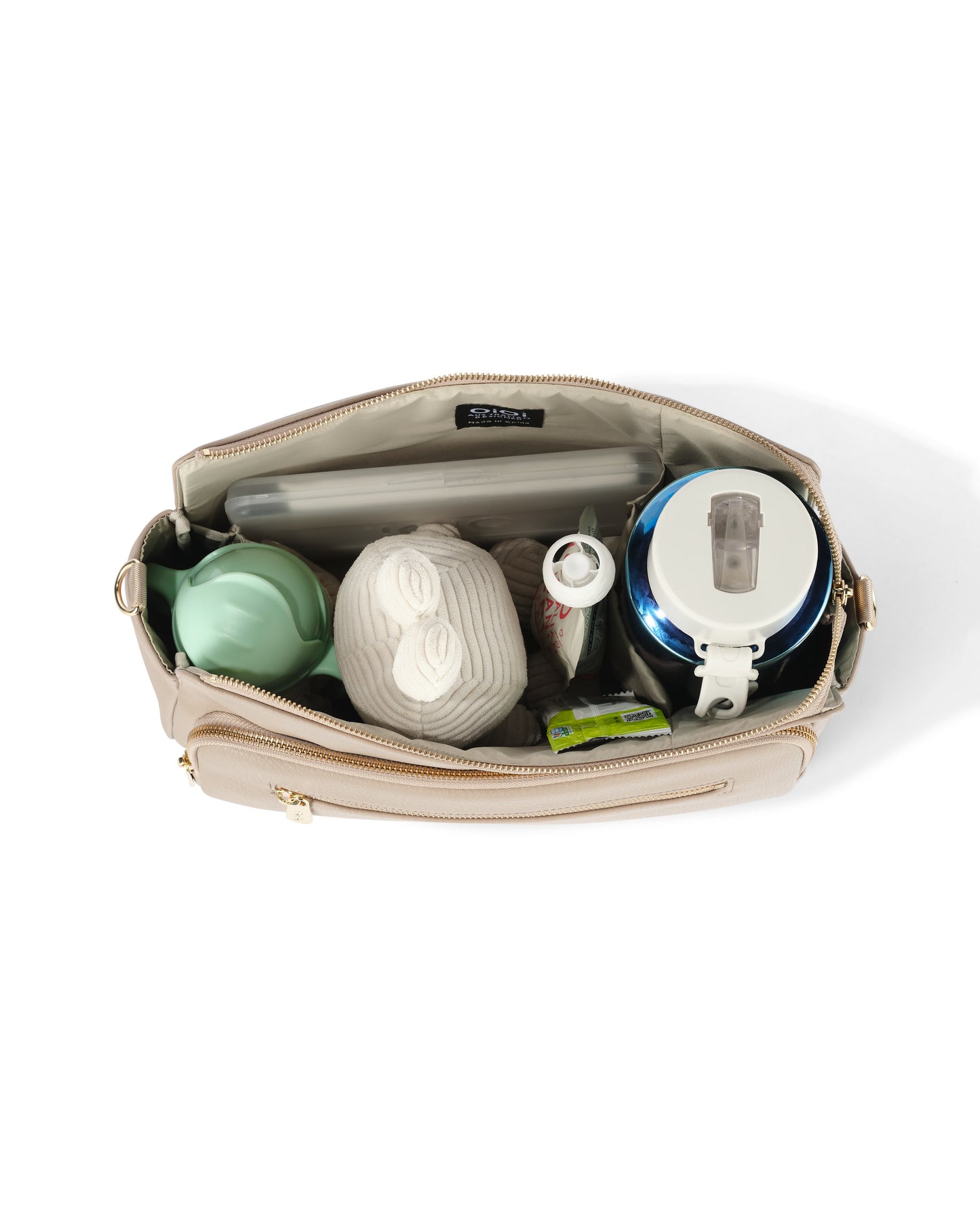 OiOi Vegan Leather Multitasker Stroller Organiser Oat