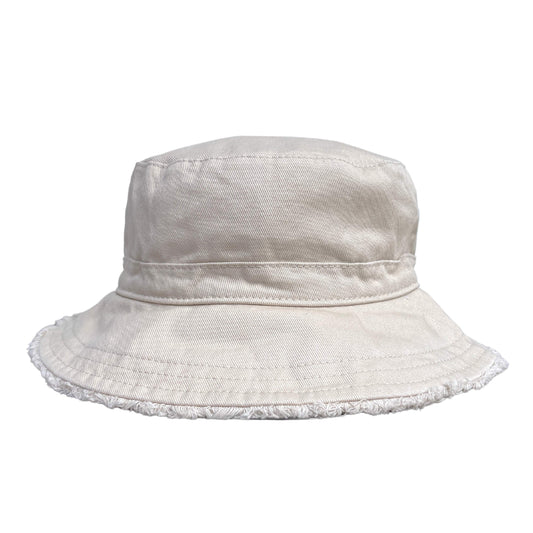 Acorn Frayed Bucket Hat Vanilla