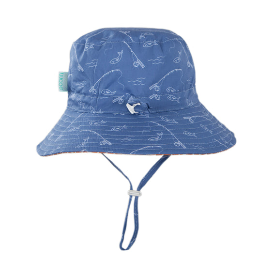Acorn Gone Fishing Wide Brim Bucket Hat
