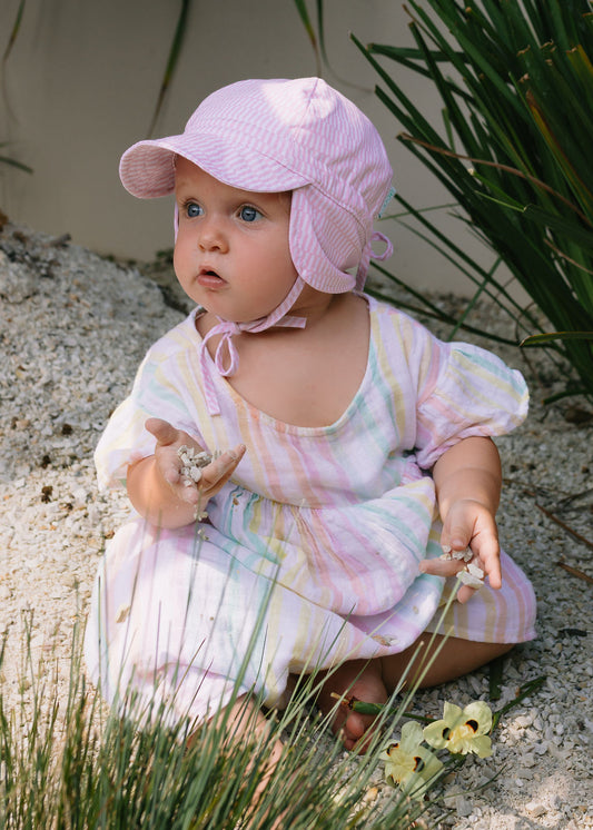Acorn Pink Sprinkle Soft Jersey Flap Cap