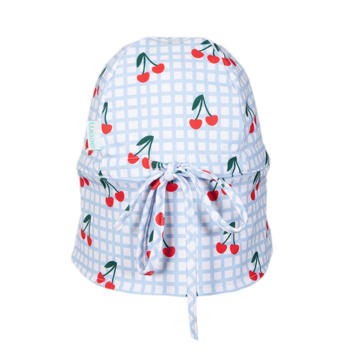 Acorn Cherry Checks Swim Flap Cap