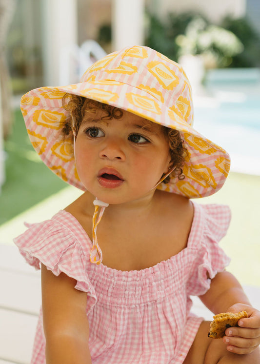Acorn Lemonade Stripe Wide Brim Sunhat