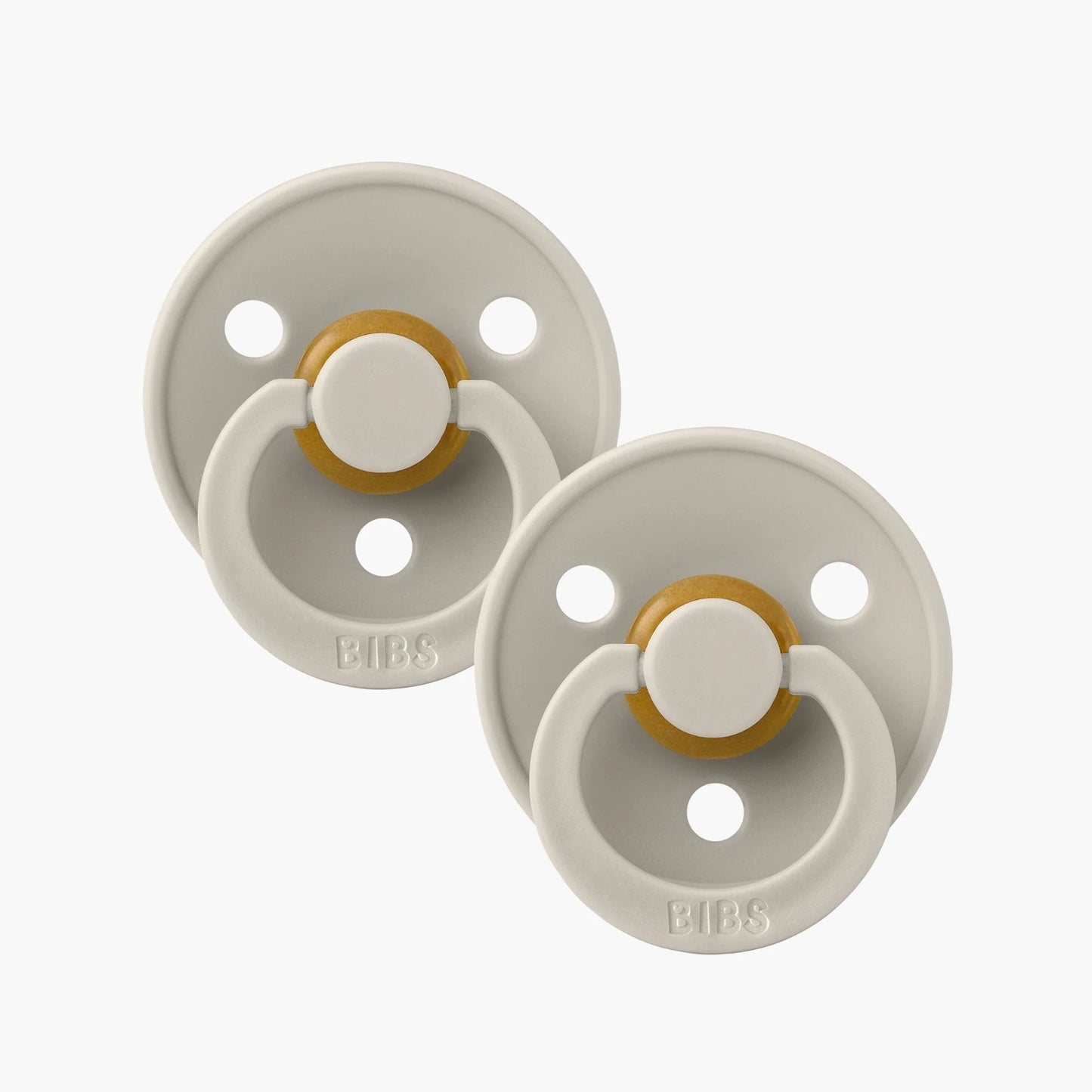 BIBS Dummies Size 1 Twin Pack Sand (Light Grey)