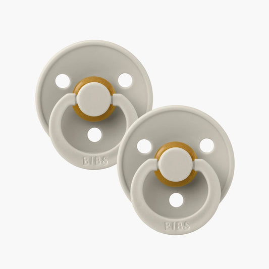 BIBS Dummies Size 1 Twin Pack Sand (Light Grey)