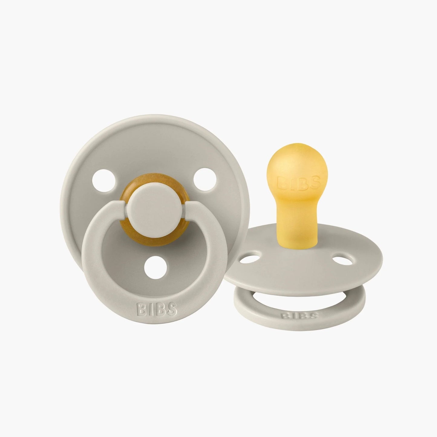 BIBS Dummies Size 1 Twin Pack Sand (Light Grey)