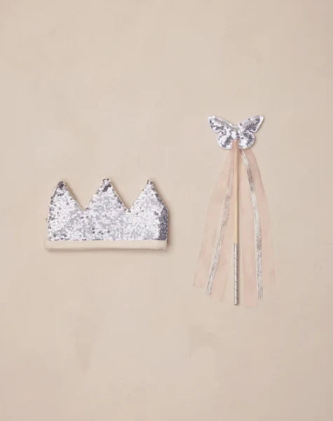 Noralee Crown + Wand Silver Sequin