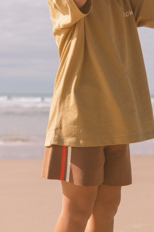 Grown Organic Milano Knit Shorts Brownie