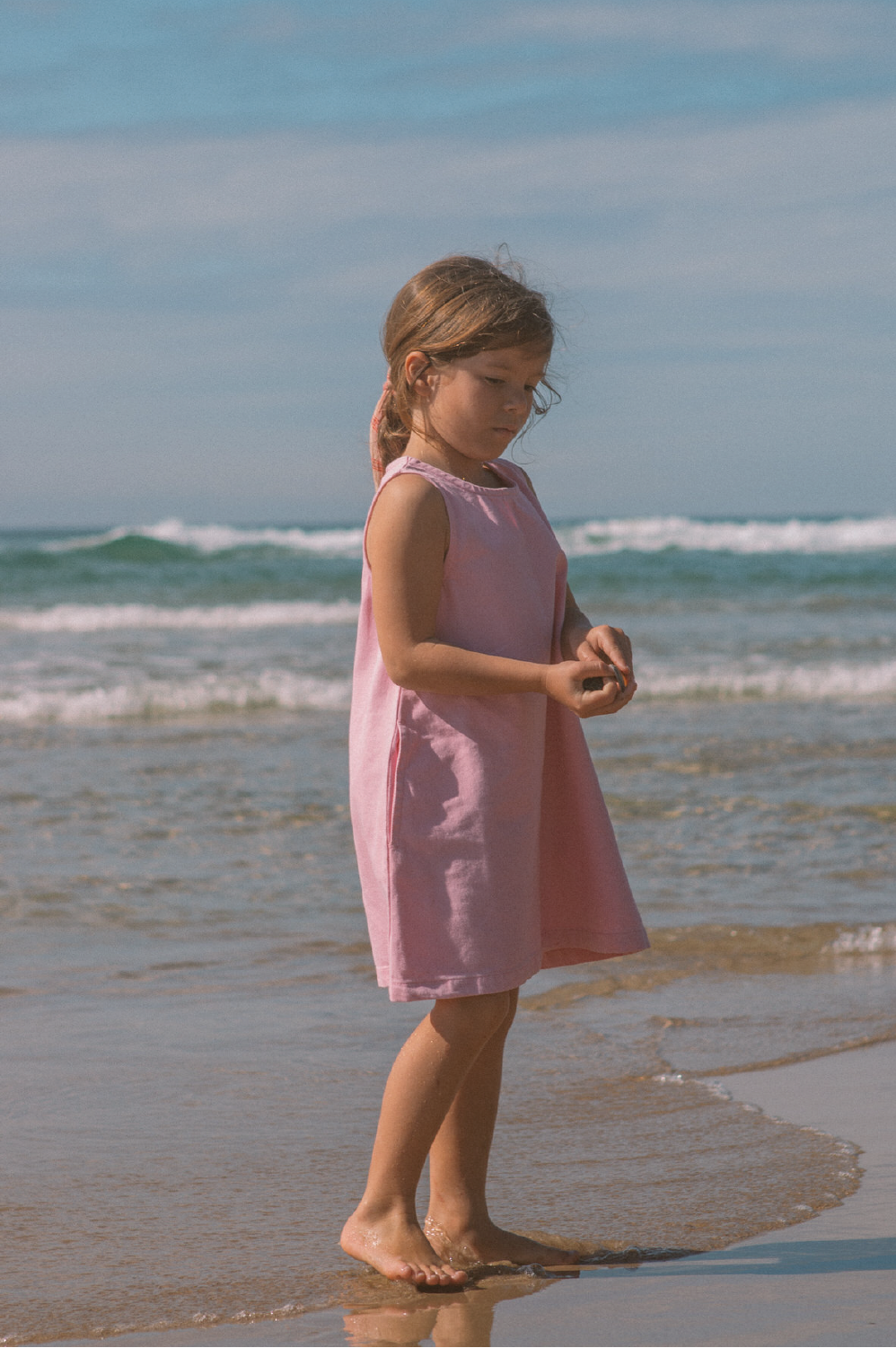 Grown Organic Shift Denim Dress Candy