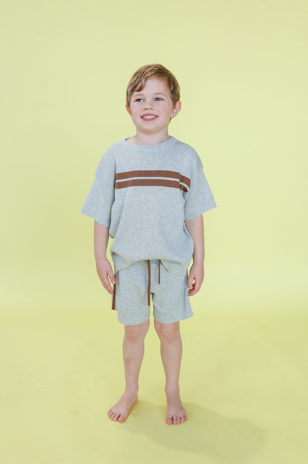 Grown Organic Twin Striped Ribbed Knit Tee