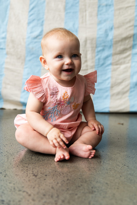 Pearson & Pearson Yasmin Romper Pink Coral