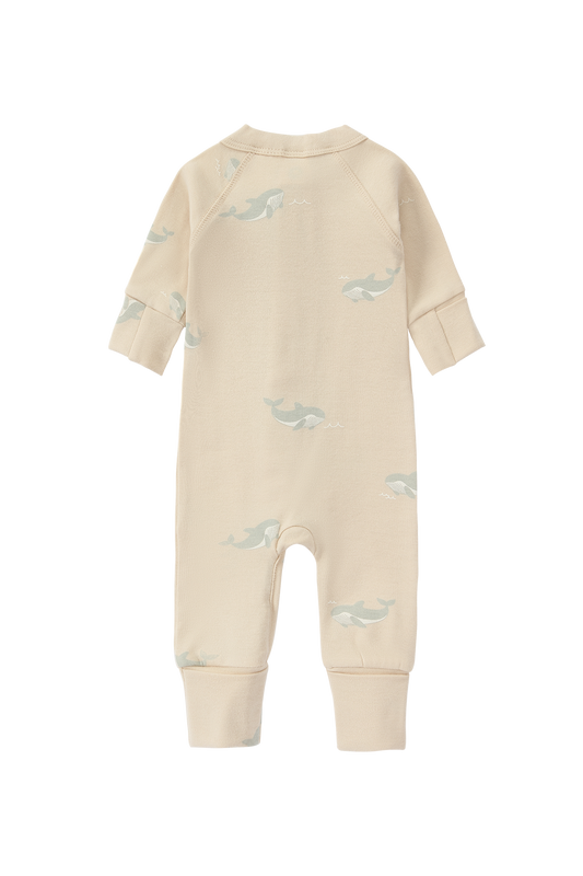 Susukoshi Zip Growsuit Long Sleeve Whale