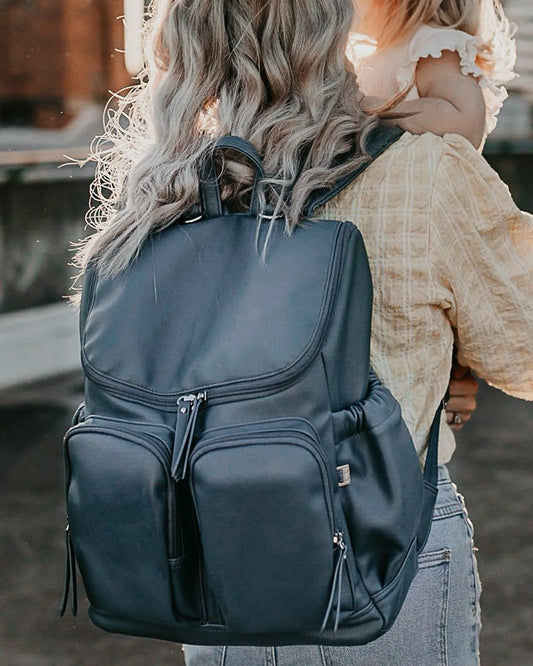 OiOi Vegan Leather Backpack Stone Blue