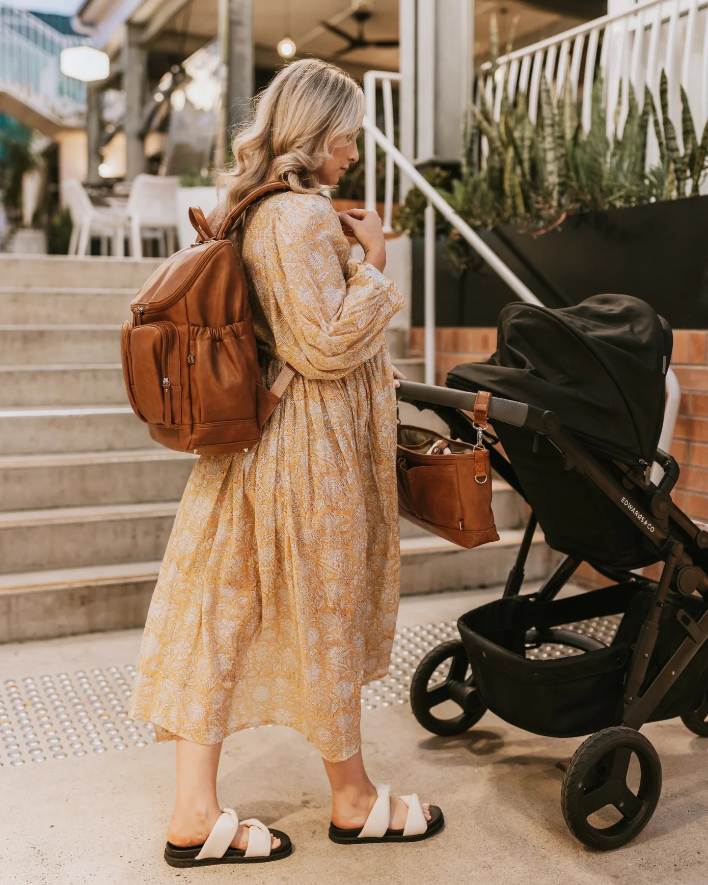 OiOi Vegan Leather Backpack Tan