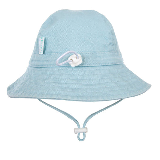 Acorn Blue Wide Brim Infant Hat