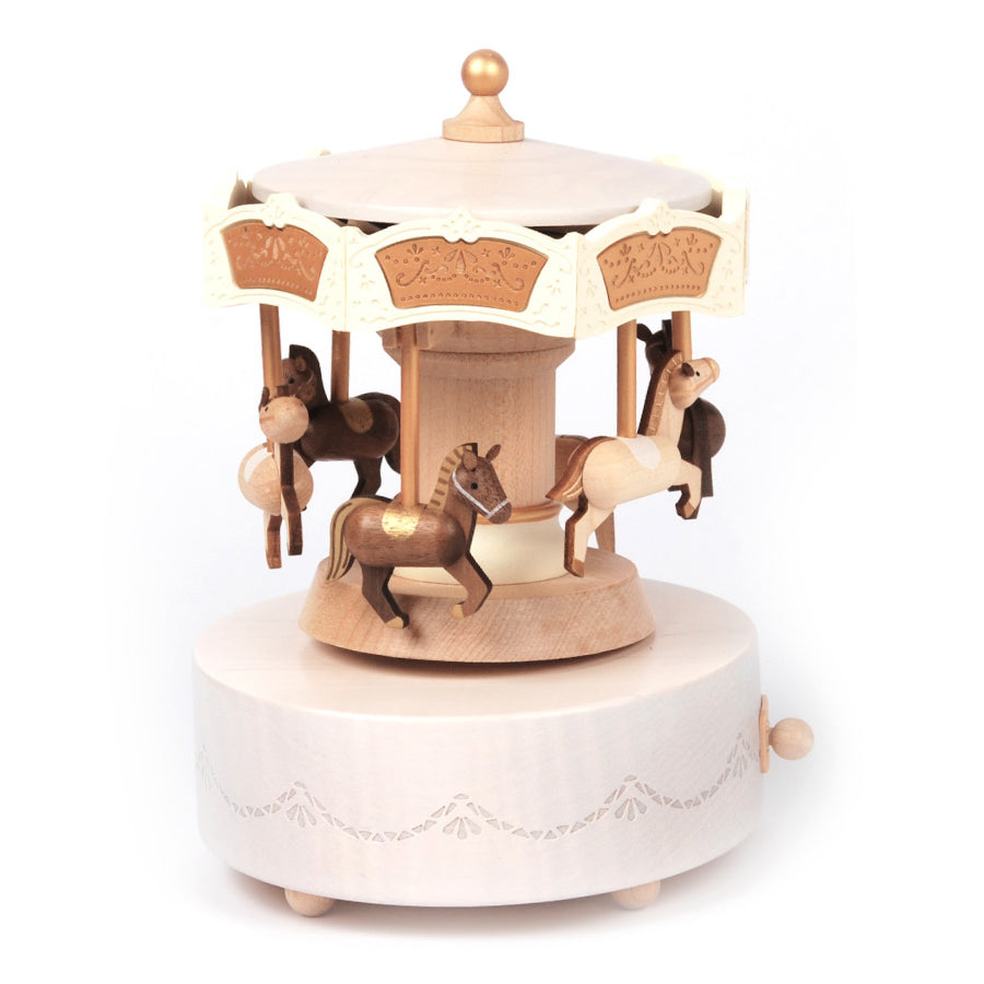 Wonderful Life Carousel Double Around Up and Down Music Box