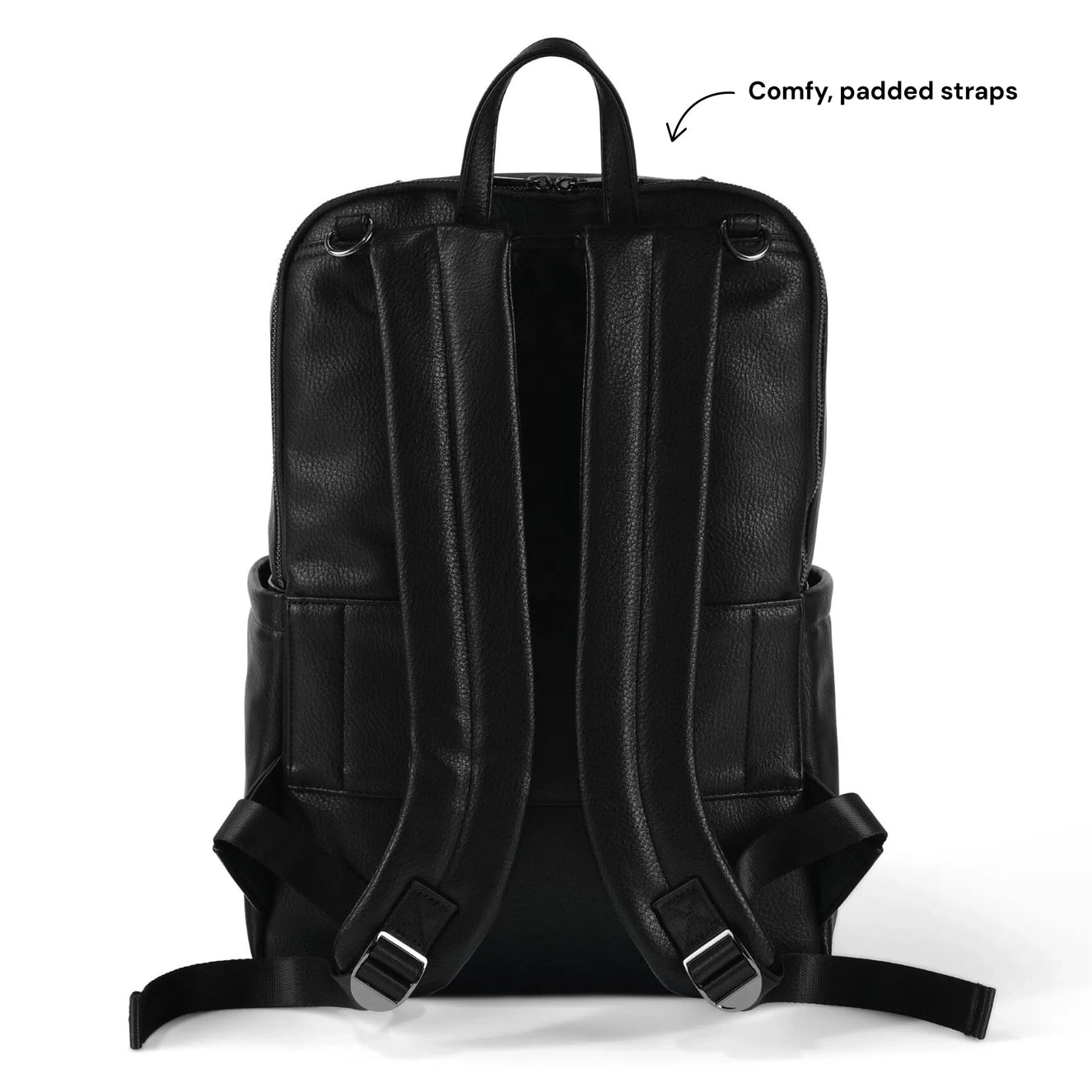 OiOi Multitasker Nappy Backpack Black Vegan Leather