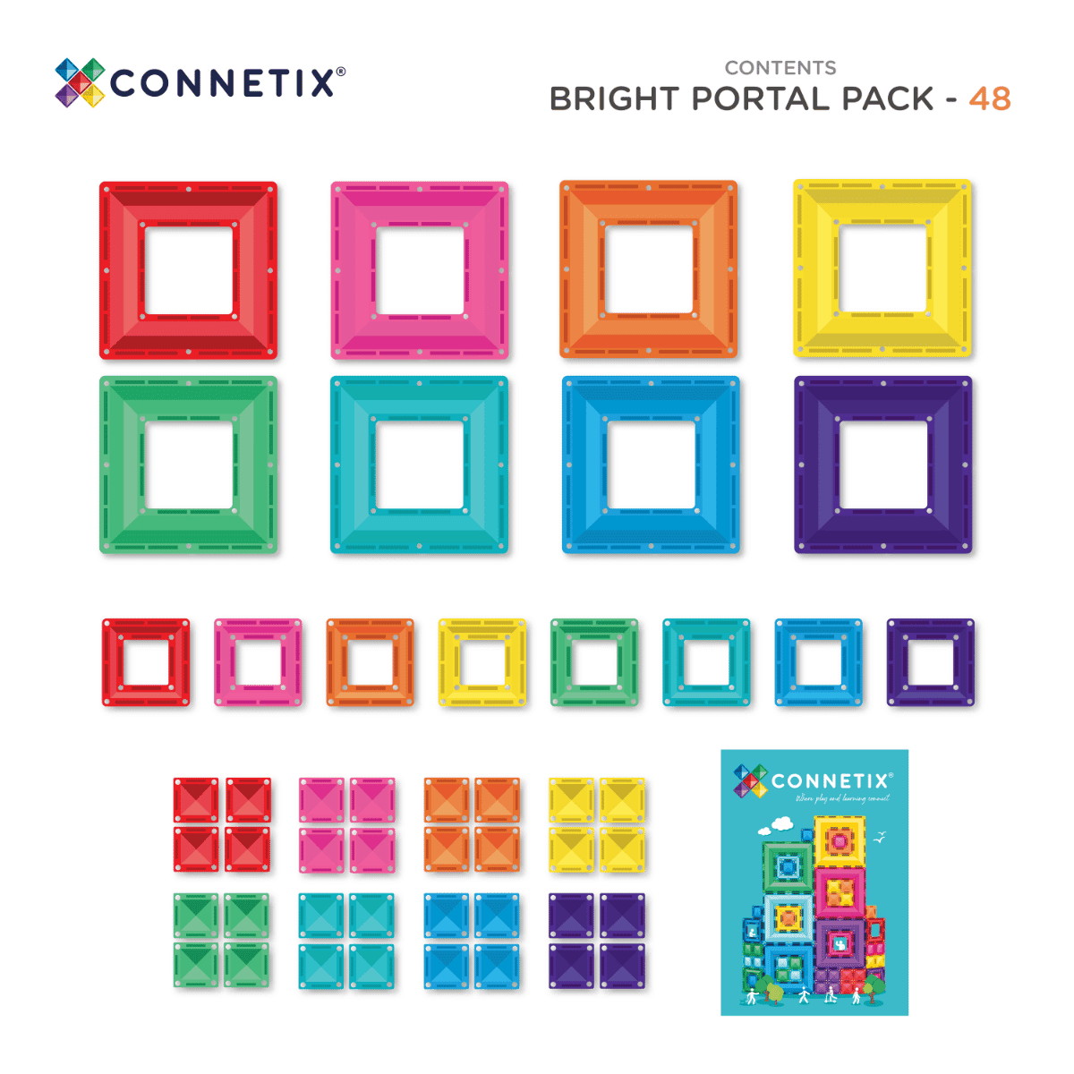 Connetix Tiles Bright Portal Pack 48 Piece