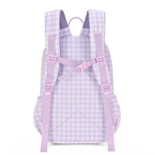 Kinnder Junior Kindy/School Backpack Lilac Gingham