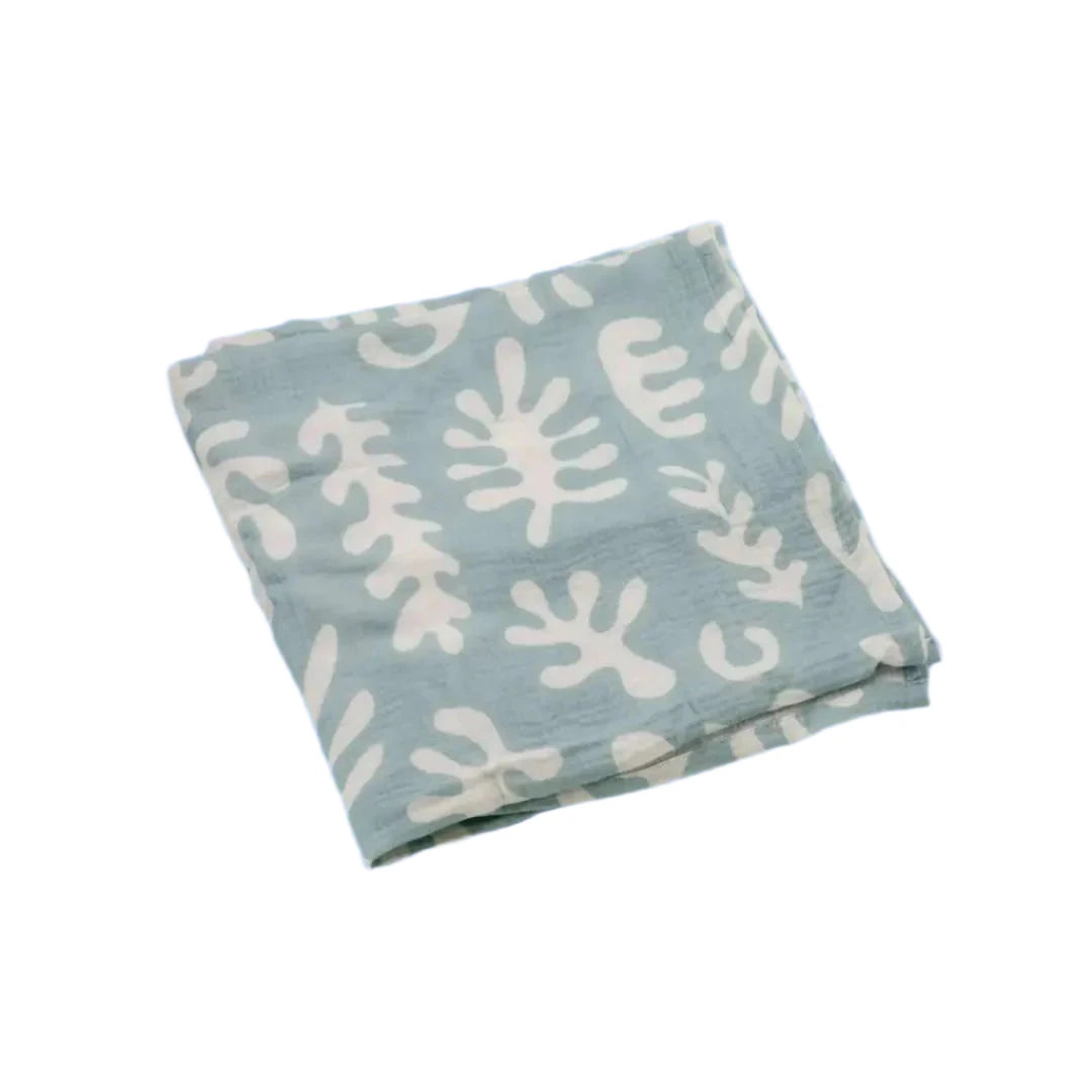 Golden Child - Marine Dream Organic Cotton Baby Swaddle - Mineral
