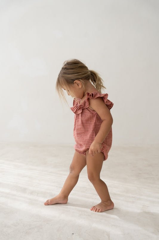 Illoura The Label Pip Romper Red Plaid