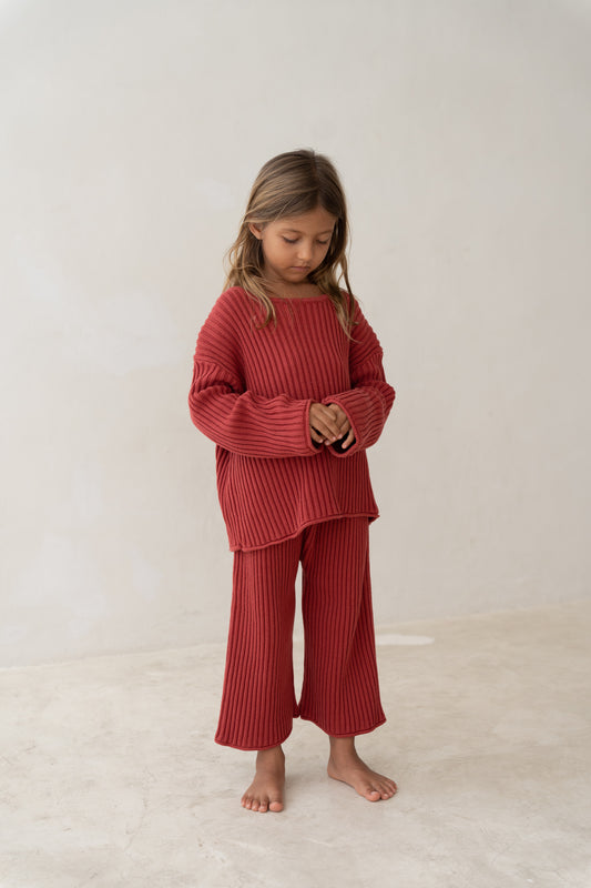 Illoura The Label Essential 3/4 Knit Pants Brick